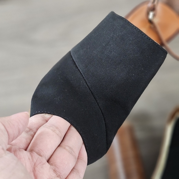 Rebecca Minkoff Ragini Black Gold Open-Toe Heels, Size 9 - Picture 8 of 11